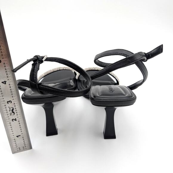 Open Edit Taytum Ankle Strap Sandal Women's Silver Metallic Size US6.5M EU37 - Picture 4 of 12